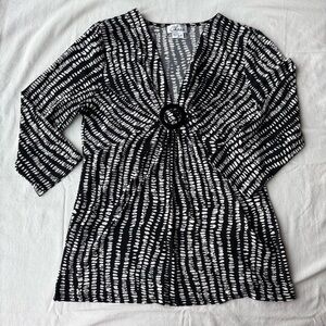 Chaus Monochrome Abstract Print Top